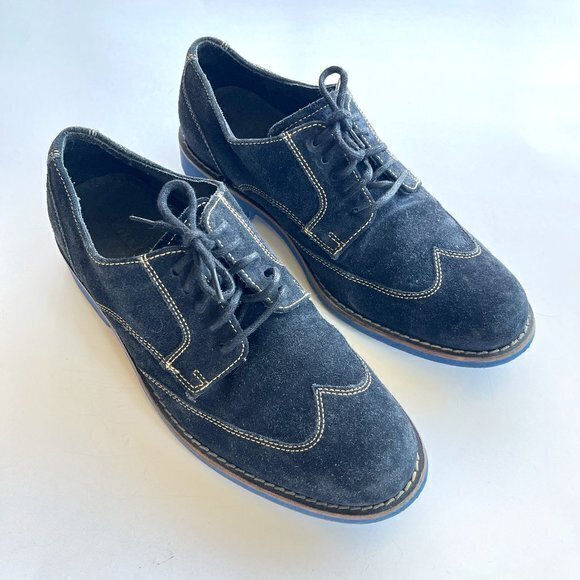 Cole Haan Black Suede Wingtip Oxford Men’s Size 7M Shoes Lace‎ Up Work Career - Picture 1 of 9